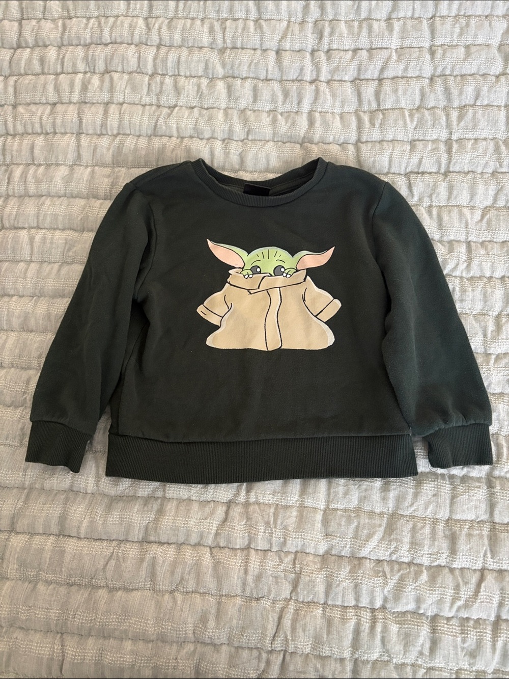 Star Wars Kids Dark Green Baby Yoda Sweatshirt